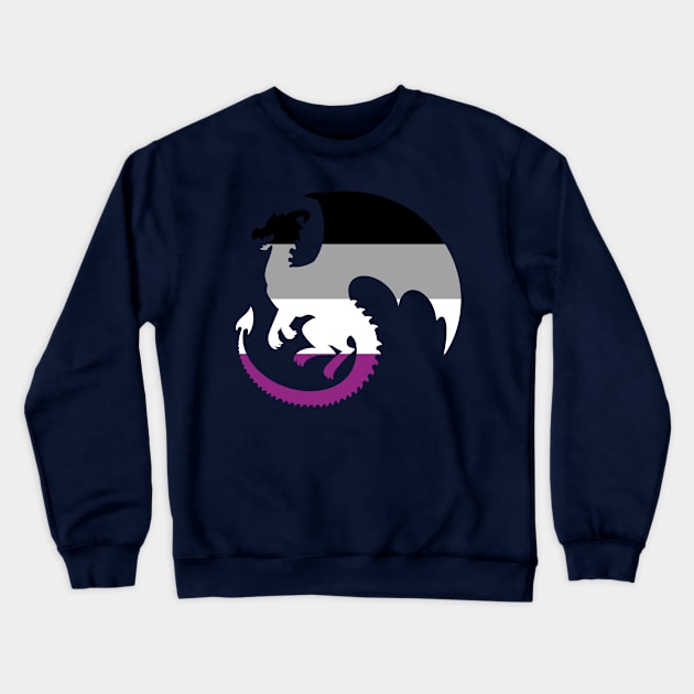 Pride Animals- Asexual Dragon Crewneck Sweatshirt by HeckHound